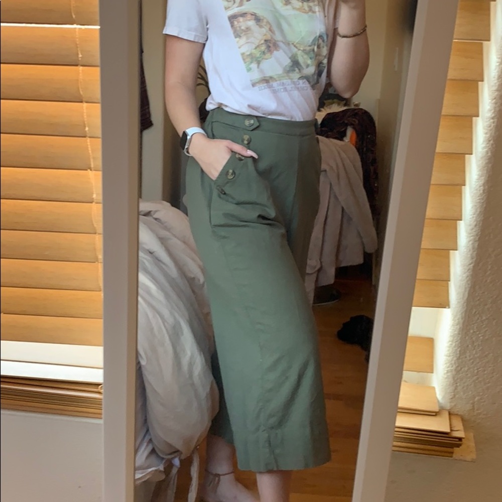 Cropped wide leg pant